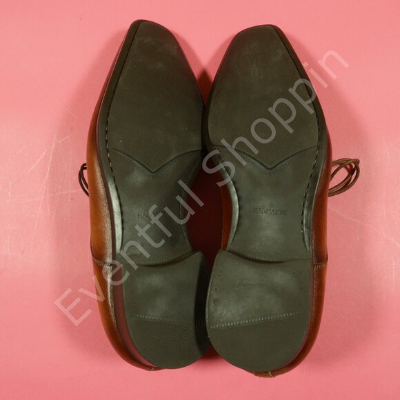 Magnanni Dress Shoes Mens 10.5D Brown Apron Toe Romelo Cognac Derby - Picture 8 of 8